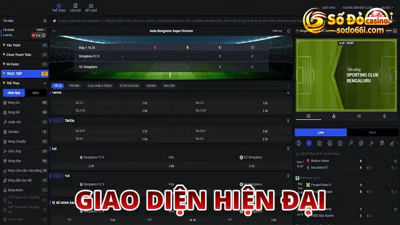 Giao diện đặt cược thể thao hiện đại, tối ưu trải nghiệm người dùng tốt nhất