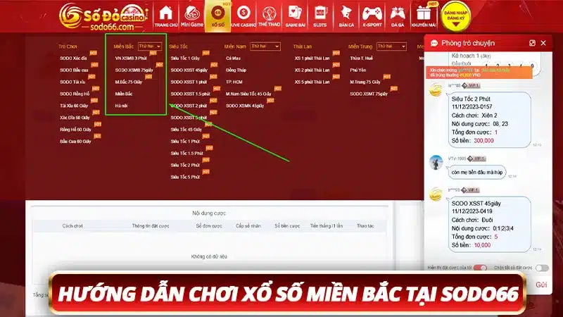 Hướng dẫn chơi xổ số miền Bắc tại Sodo66